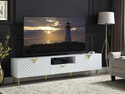 Gaines - High Gloss TV Stand - White