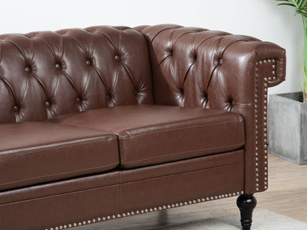 Traditional Square Arm Removable Cushion 3 Seater Sofa