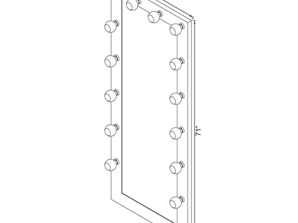 Theron - Floor Mirror With LED Lighting