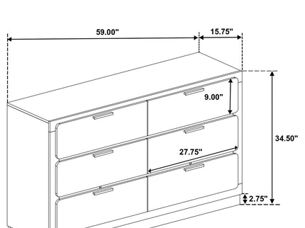 Sophia - 6 Drawer Dresser