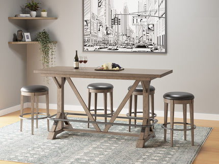 Bar Height Trestle Table - Brown