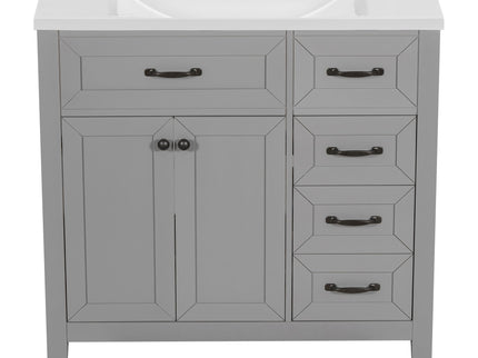 Modern Bathroom Vanity With Sink, Freestanding With Drawers And Doors