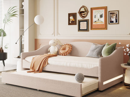 Design Upholstered Daybed With Light And Trundle