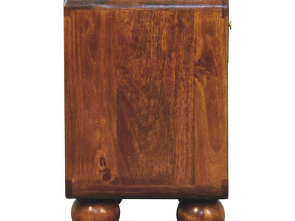 Open Woven Bedside Table, 1 Drawer - Chestnut