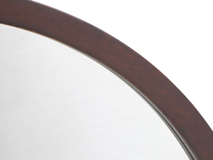 Circle Wall Mirror With Wooden Frame, Wall Mirror For Living Room