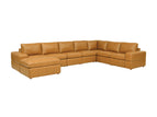 Light Brown / 2 Pc. 6 Seater Sectional Sofa, Ottoman