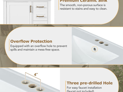 Traditional Bathroom Vanity Set With Soft Close Doors