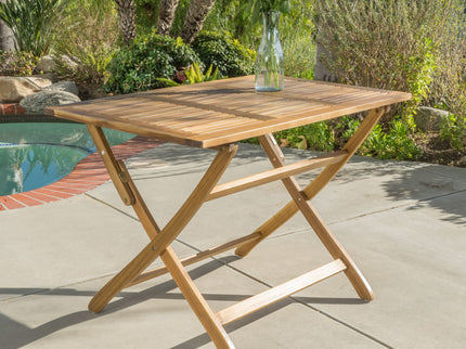 Blissique - Outdoor Foldable Wood Dining Table With Slat Design