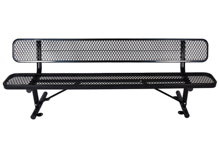6' Outdoor Steel Bench With Backrest