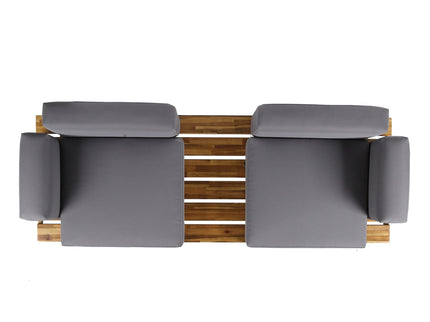 Outdoor Sofa With Cushions And Iron Legs - Dark Gray