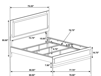 Sophia - Panel Bed With LED Headboard
