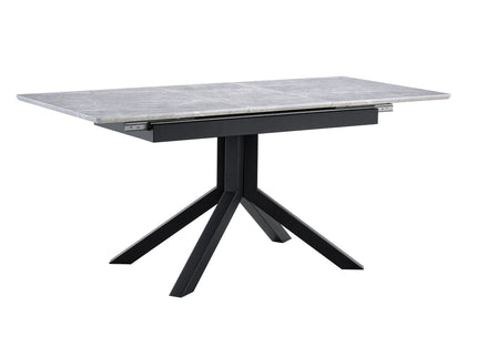 Rectangular Dining Table With Geometric Legs For Dining Room - Light Gray