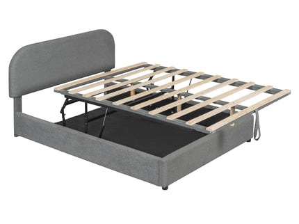 Upholstered Platform Bed With Hydraulic Storage System