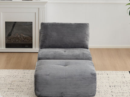Single Chaise Longue With Movable Ottoman For Living Room