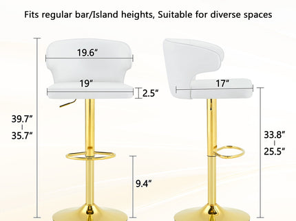 Adjustable Swivel Bar Chair With High Back Support