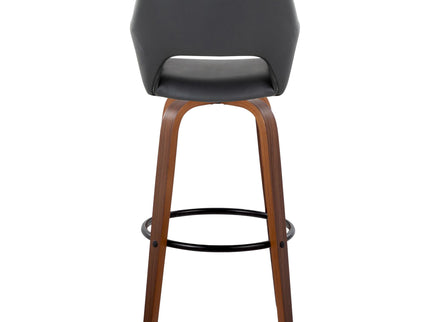 Mustang - Contemporary Fixed Height Barstool With Swivel & Round Footrest (Set of 2)