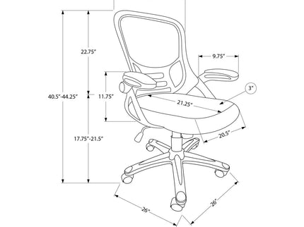 Office Chair With Adjustable Height For Workspaces - Black