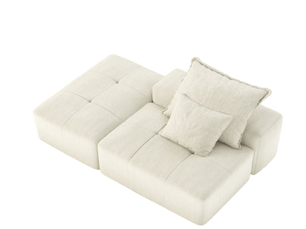 Modern Oversized Modular Sectional Sofa, Sparkling Fabric Soft Cushions With 2 Pillows