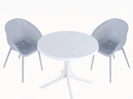 Modern Lounge Chair Set With Round Table