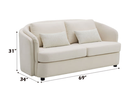 Mariko - Linen 3 Pieces Living Room Set - Beige
