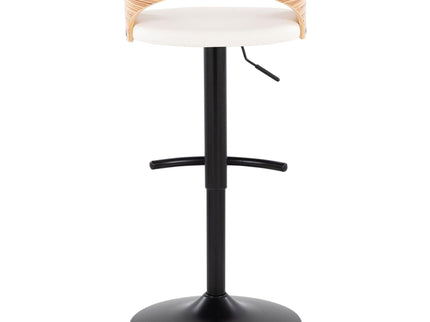 Grotto - Contemporary Adjustable Barstool With Swivel With Rounded T Footrest Elegant Design (Set of 2)