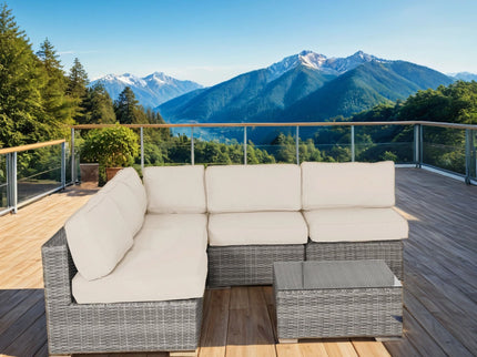 Seating Set With Cushions Handcrafted Wicker Design
