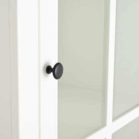 Retro Style Hutch Cabinet With Glass Door, China Cabinet For Home