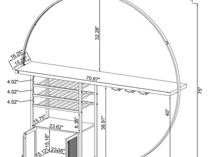 Casey - 2 Door Home Bar Storage Bar With Customizable Lighting - White
