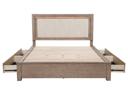 Gibbons - LED Storage Bed With Upholstered Headboard