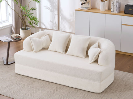 Foldable Sofa Bed, Boneless Couch Convertible Sleeper With 4 Pillows
