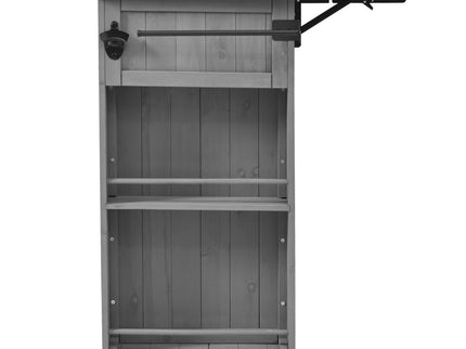 Outdoor Kitchen Island With Stainless Steel Top, Ample Storage Space, Towel And Spice Racks And A Bottle Opener