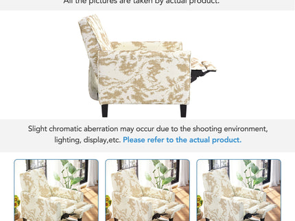 Push Back Upholstered Recliner Armchair