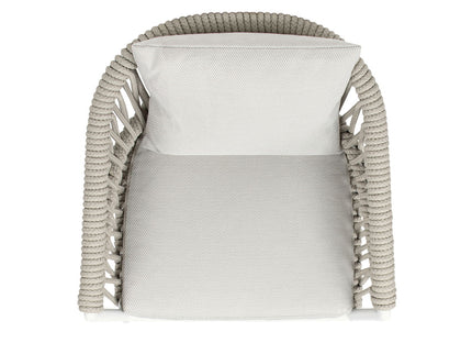 Maiden - Barrel Back Aluminum & Rope Outdoor Patio Dining Chair, Sunproof Olefin (Set of 2)