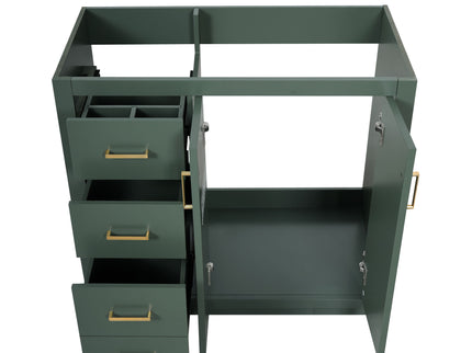 Retro Style Bathroom Vanity, 3 Drawers & Soft Closing Doors