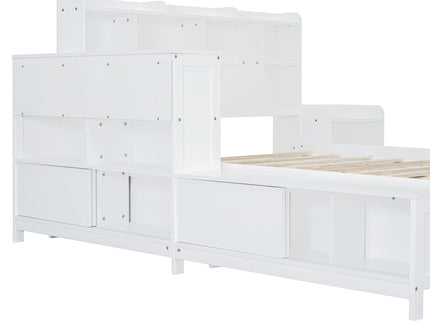 Platform Bed With Multi Functional Storage Space, Nightstand, 2 Drawers, USB Ports And Desk