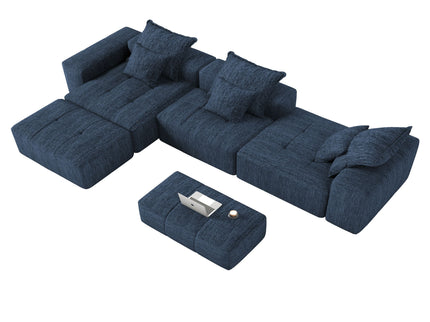 Modern Oversized Diy Combination Modular Sectional Sofa & Pillows