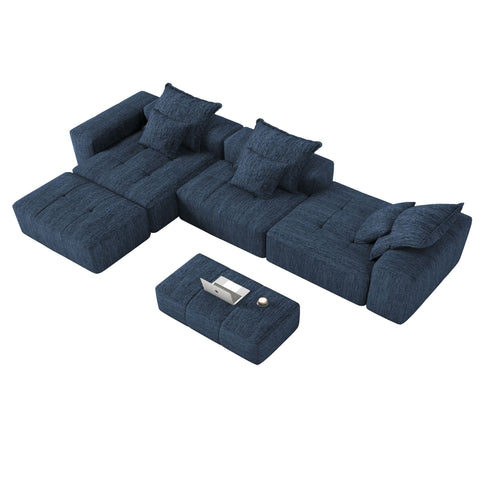 Modern Oversized Diy Combination Modular Sectional Sofa & Pillows