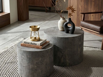Modern Round Nesting Coffee Table (Set of 2)