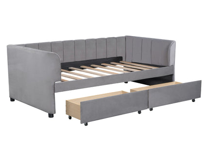 Upholstered Daybed With Ergonomic Design Backrest