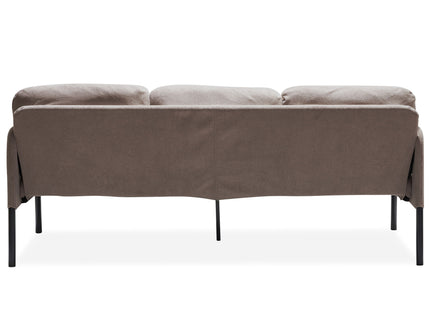 Modern L Shaped 3 Seater Sofa With Ottoman, Upholstered Couch For Small Spaces