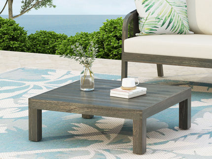 Oana Brava - Rustic Coffee Table With Slat Panel Design - Gray
