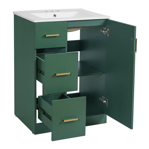 Bathroom Vanity With Under Mount Sink, 2 Drawers And Soft Closing Door