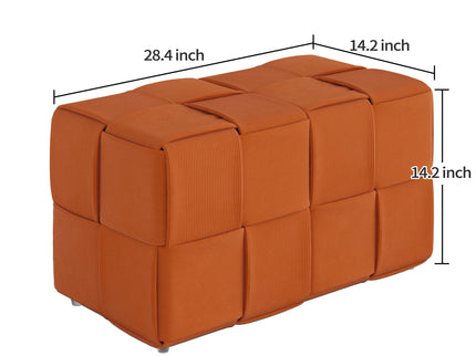 Modern Ottoman Foot Rest With Woven Design