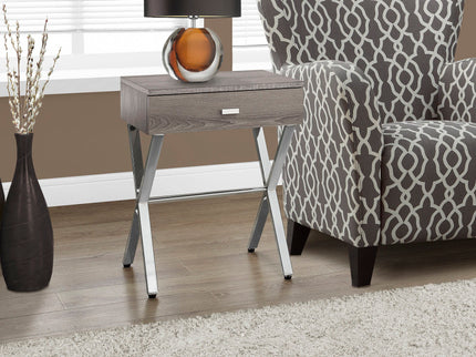 Accent Side X Table, Storage Drawer, Contemporary & Modern