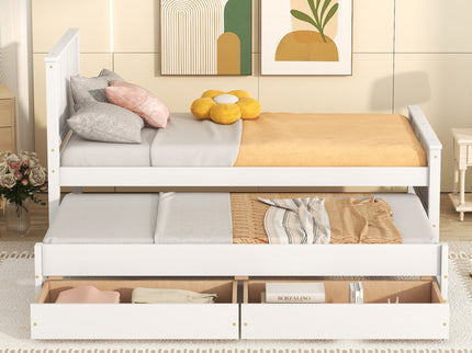Platform Bed With Trundle And Drawers