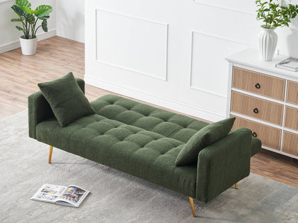 Teddy Fleece Sofa Bed With Luxurious Throw Pillows