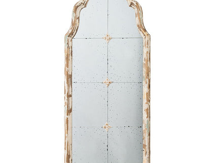 Large & Framed Wall Mirror, Arched Mirror With Decorative Window Look For Living Room - Cream