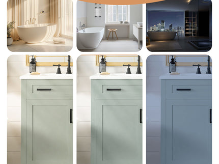 Bathroom Vanity With Sink, 2 Soft Close Drawers, 1 Soft Close Door, Adjustable Shelf