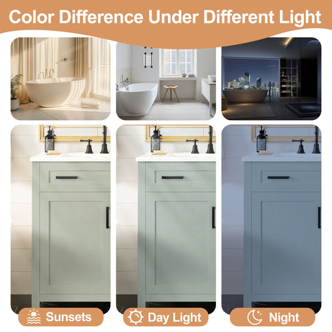 Bathroom Vanity With Sink, 2 Soft Close Drawers, 1 Soft Close Door, Adjustable Shelf