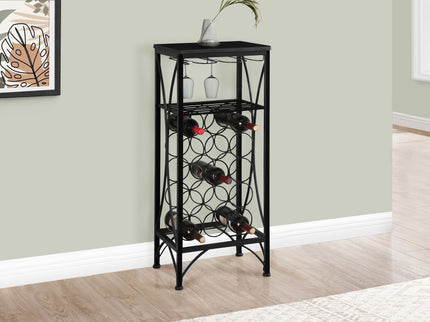 Home Bar, Wine Rack, Transitional - Black